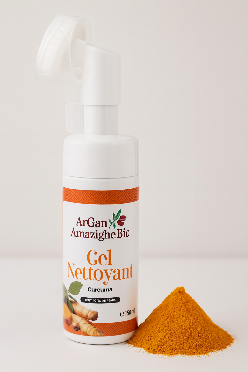 Gel Nettoyant au Curcuma 150 ml – Éclat, Pureté et Anti-Imperfections